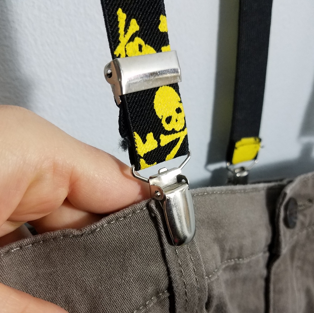 💰 Fun pirate skull ☠ suspenders, boys/men - Picture 3 of 9